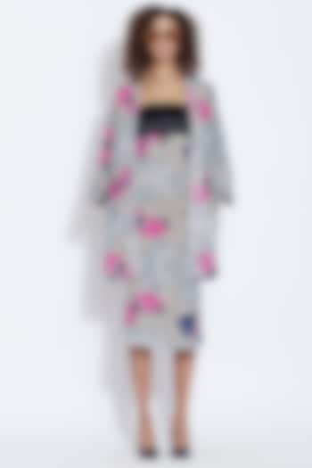 Black Fish Print Jacket by Aartivijay Gupta at Pernia's Pop Up Shop