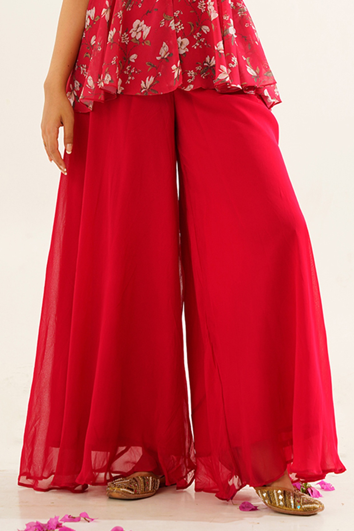 Buy Twenty Nine Grey Georgette Embellished Sharara Pants Online | Aza  Fashions