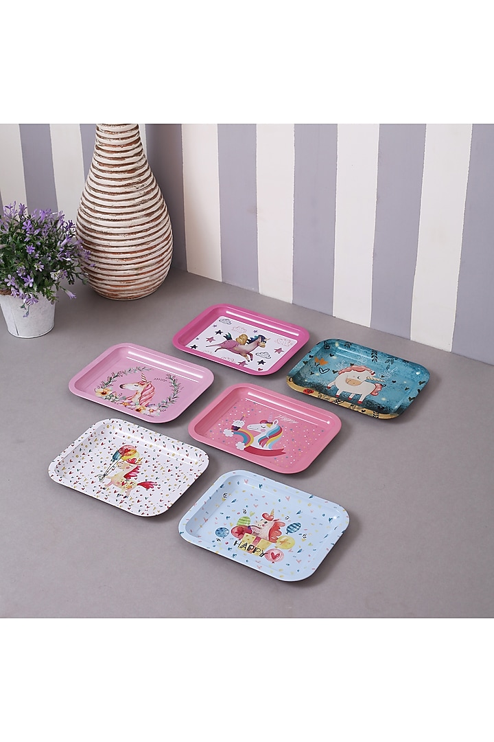 Multi-colored Metal Mini Tray Set by A Vintage Affair at Pernia's Pop Up Shop