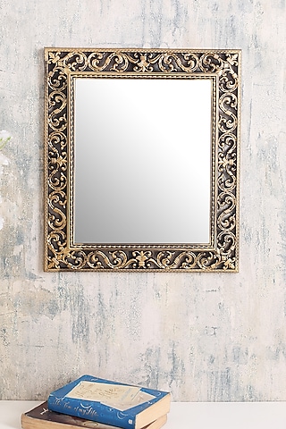 Copper Plastic Rectangular Vintage Wall Mirror by A Vintage Affair