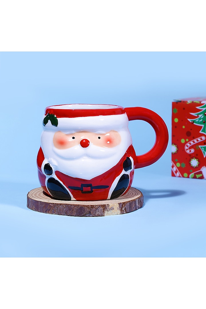 Red Ceramic Santa Claus Mug by A Vintage Affair