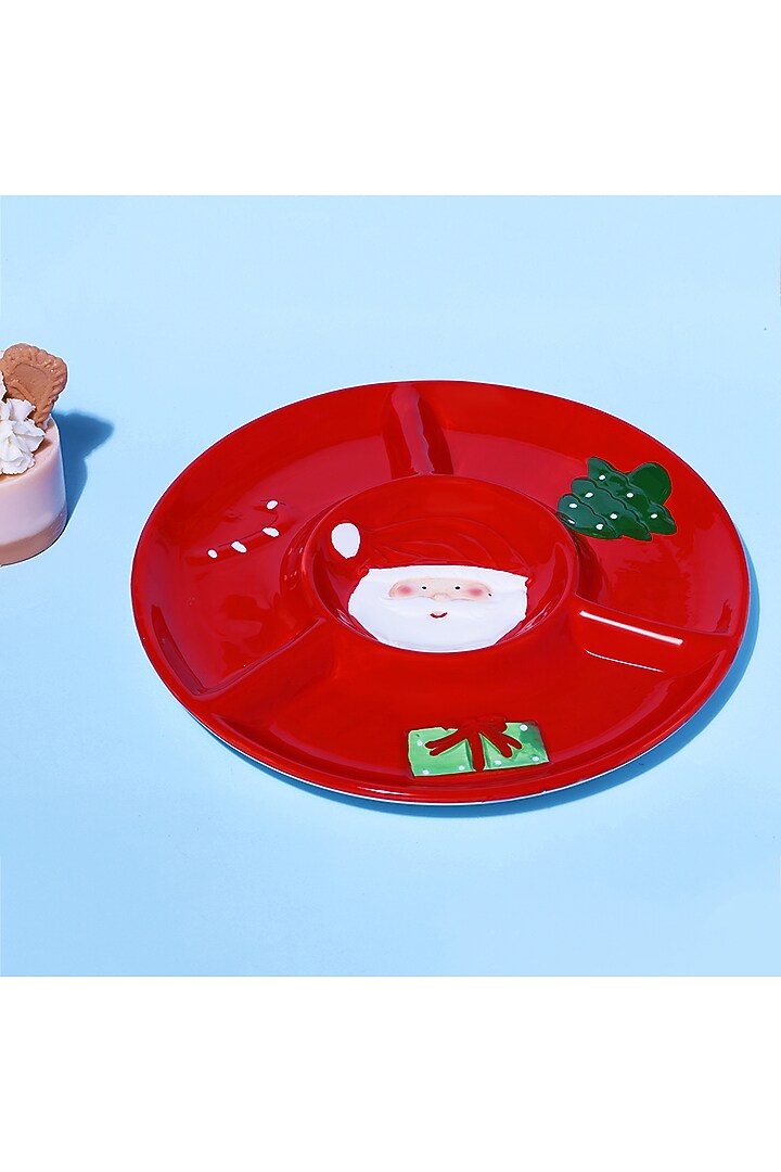 Red Ceramic Santa Claus Serving Platter by A Vintage Affair at Pernia's Pop Up Shop