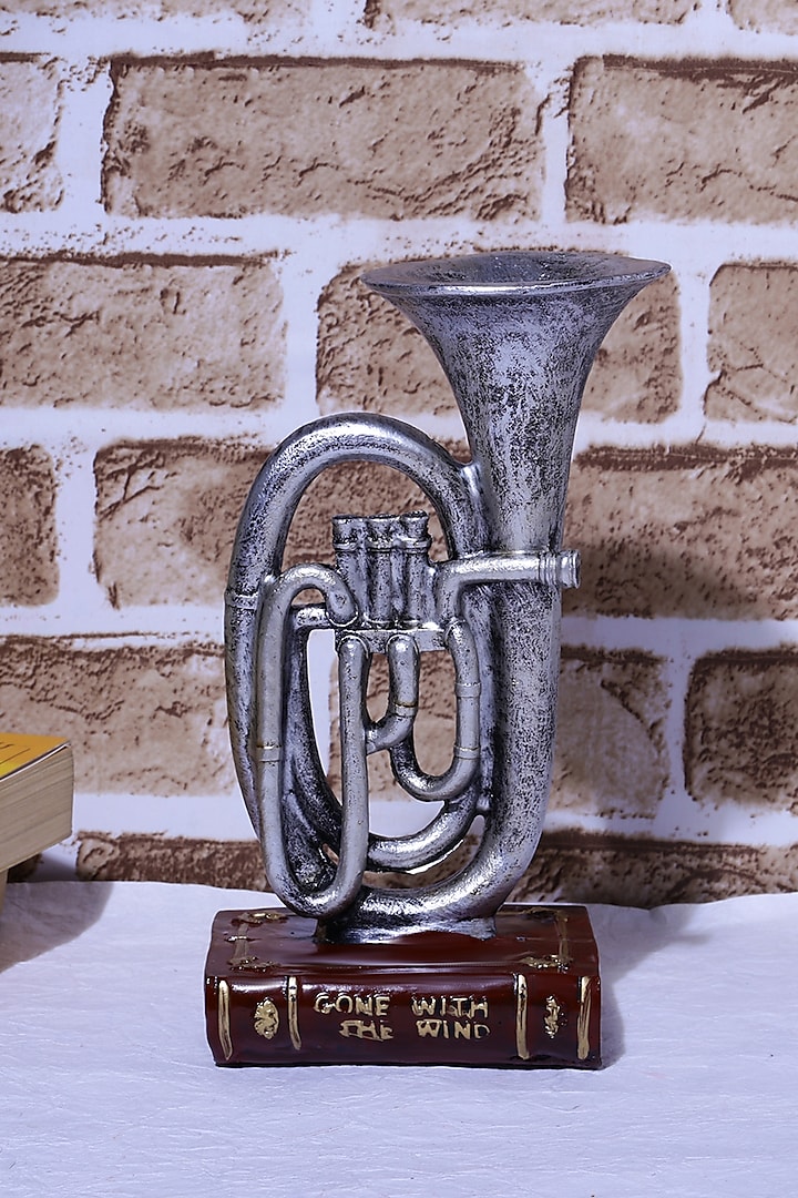 Silver Resin Vintage Trumpet Decor Accent by A Vintage Affair at Pernia's Pop Up Shop