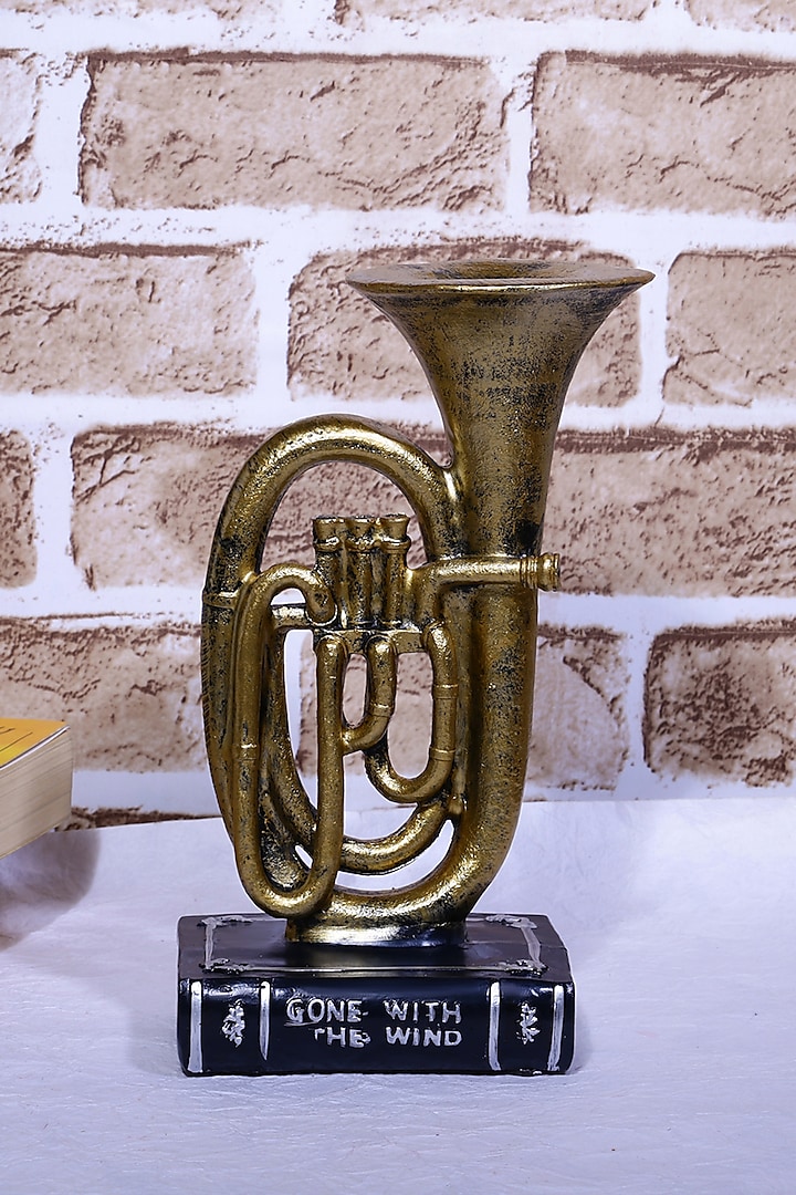 Gold Resin Vintage Trumpet Decor Accent by A Vintage Affair at Pernia's Pop Up Shop