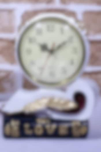 White Resin Vintage Table Clock by A Vintage Affair at Pernia's Pop Up Shop