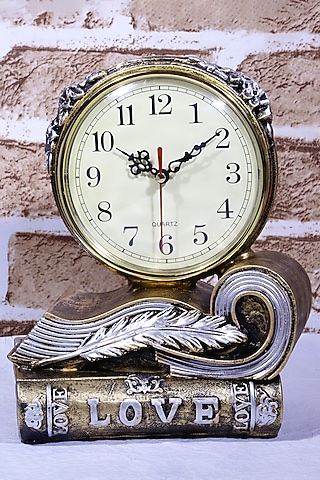 Gold Resin Vintage Table Clock by A Vintage Affair