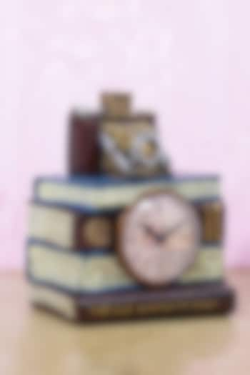 Brown Resin Vintage Library Camera Table Clock by A Vintage Affair at Pernia's Pop Up Shop