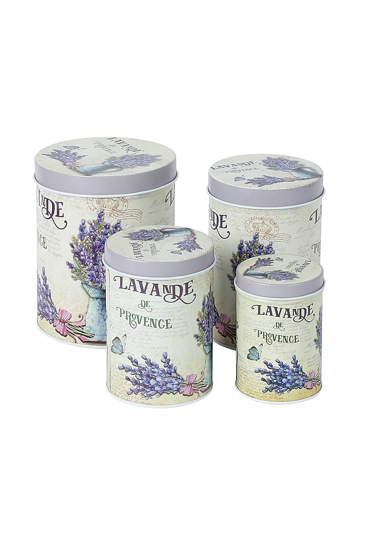 Lavender Metal Floral Vintage Tin Container Set by A Vintage Affair at Pernia's Pop Up Shop