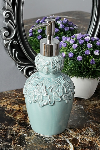 Turquoise Ceramic Butterfly Soap Dispenser by A Vintage Affair