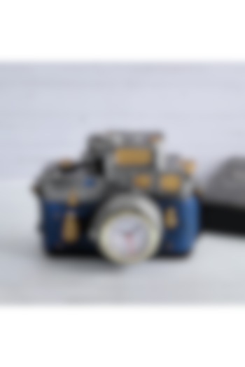 Blue Resin Vintage Camera Clock Decor Accent by A Vintage Affair at Pernia's Pop Up Shop