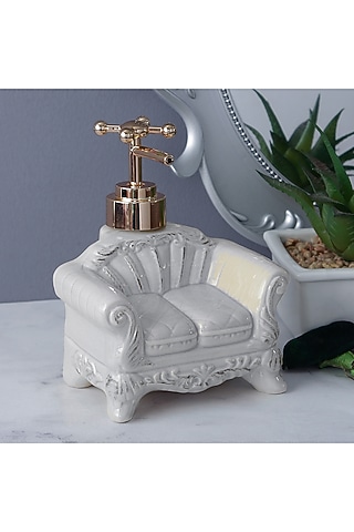 Sky Blue Ceramic Vintage Sofa-Shaped Soap Dispenser by A Vintage Affair