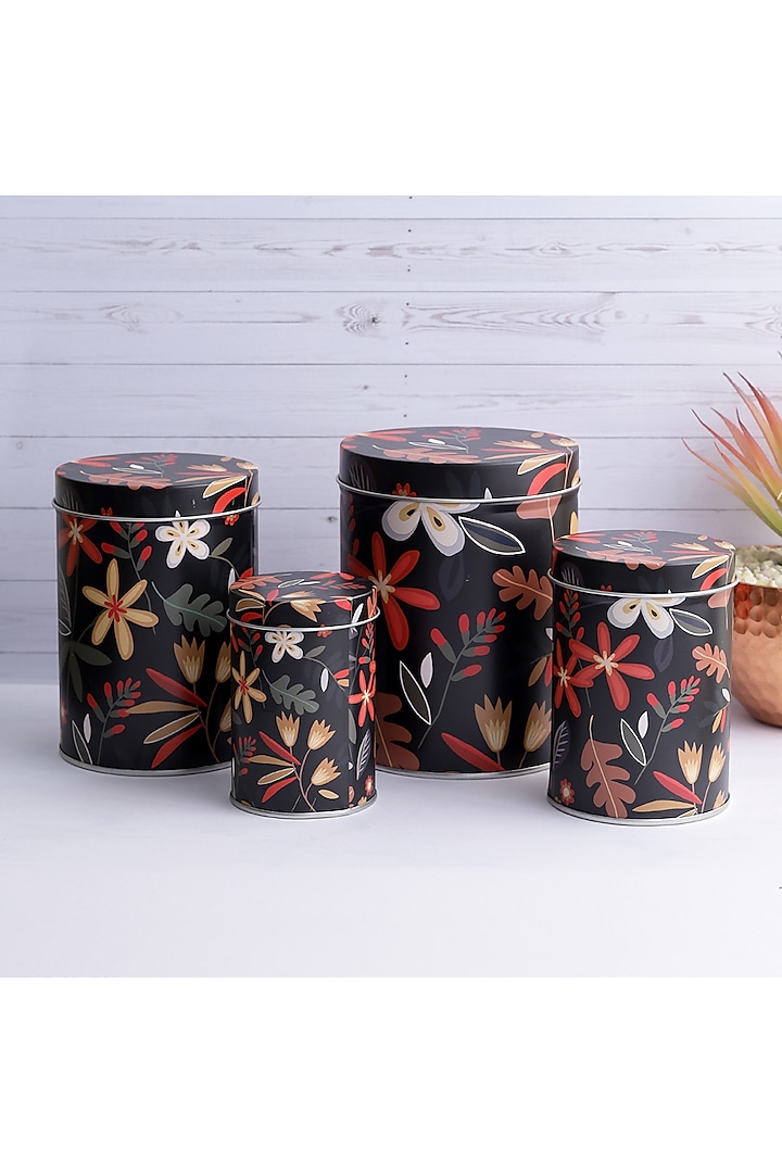 Black Metal Floral Container Set by A Vintage Affair at Pernia's Pop Up Shop