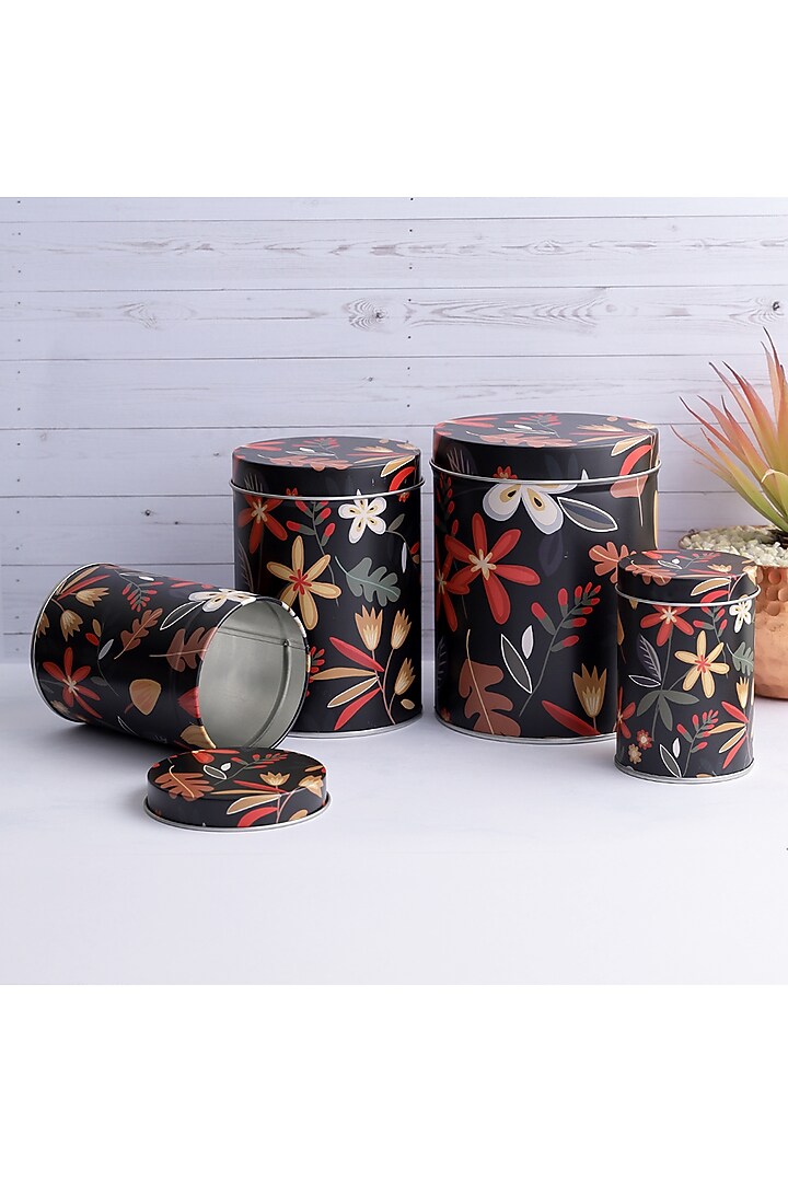 Black Metal Floral Container Set by A Vintage Affair at Pernia's Pop Up Shop