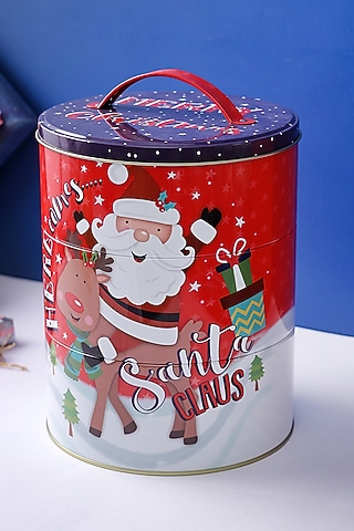 Red Metal Large Christmas Storage Container by A Vintage Affair