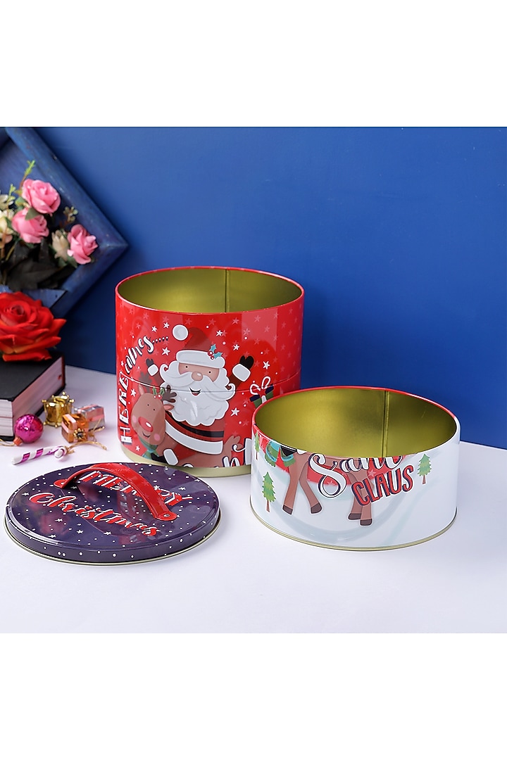 Red Metal Large Christmas Storage Container by A Vintage Affair at Pernia's Pop Up Shop