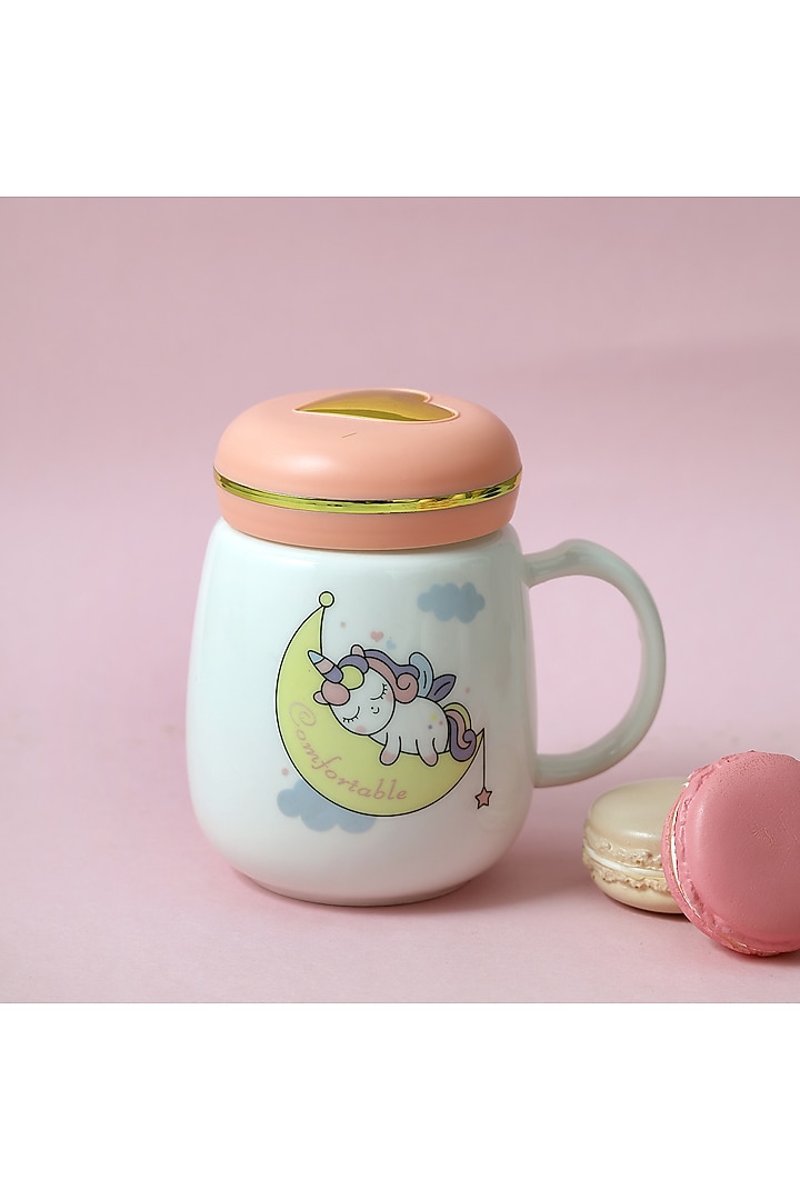White Ceramic Unicorn Mason Jar With Lid by A Vintage Affair at Pernia's Pop Up Shop