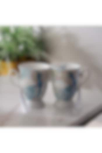 White Ceramic Printed Vintage Tea Cup Set by A Vintage Affair at Pernia's Pop Up Shop