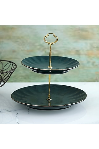 Green Ceramic Cake & Dessert Stand by A Vintage Affair