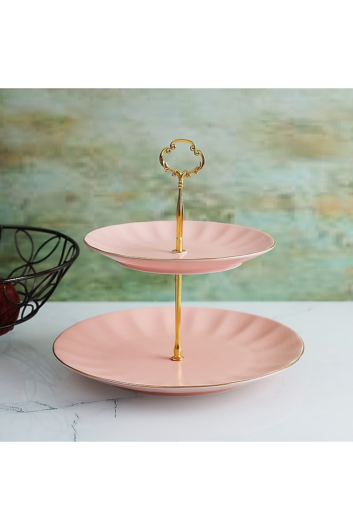 Pink Ceramic Cake & Dessert Stand by A Vintage Affair