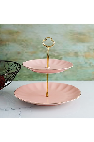 Pink Ceramic Cake & Dessert Stand by A Vintage Affair