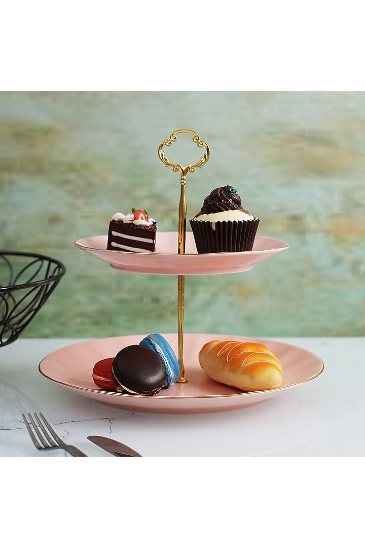 Pink Ceramic Cake & Dessert Stand by A Vintage Affair at Pernia's Pop Up Shop