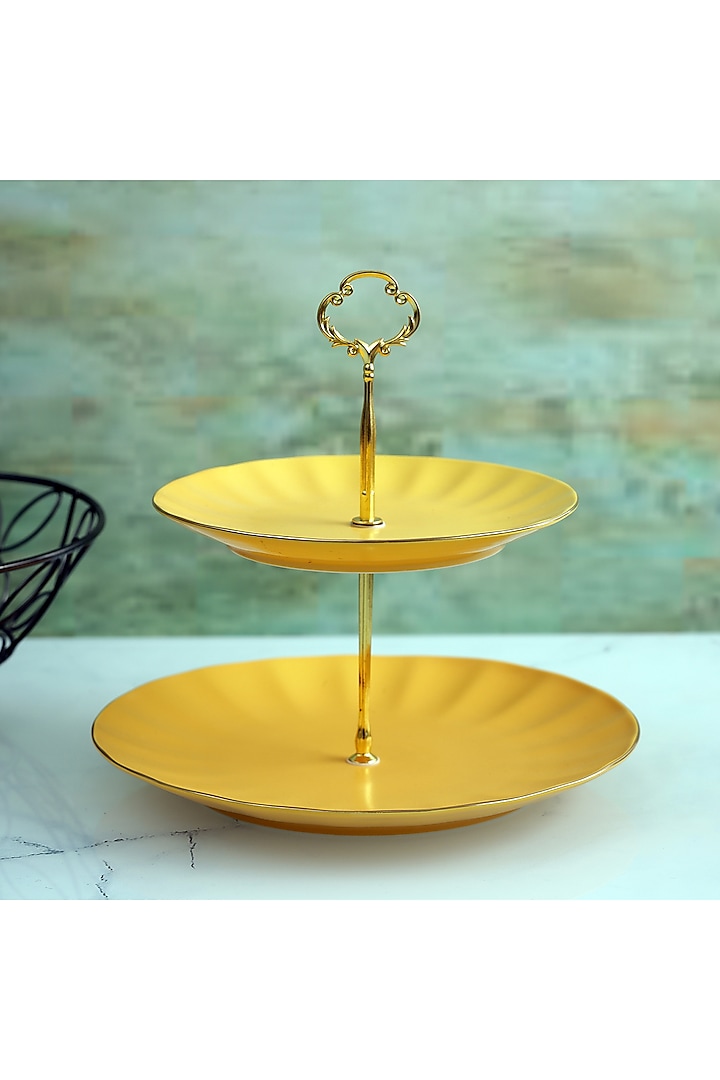 Yellow Ceramic Cake & Dessert Stand by A Vintage Affair