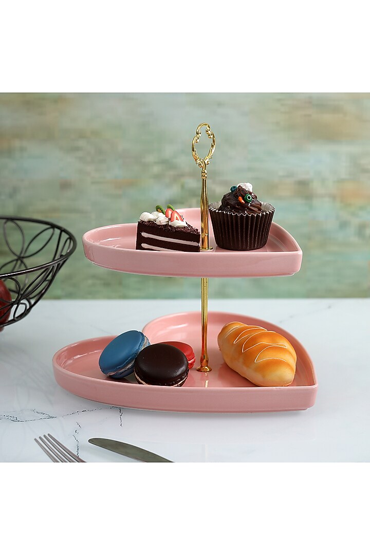 Pink Ceramic Heart Shaped Cake & Dessert Stand by A Vintage Affair at Pernia's Pop Up Shop