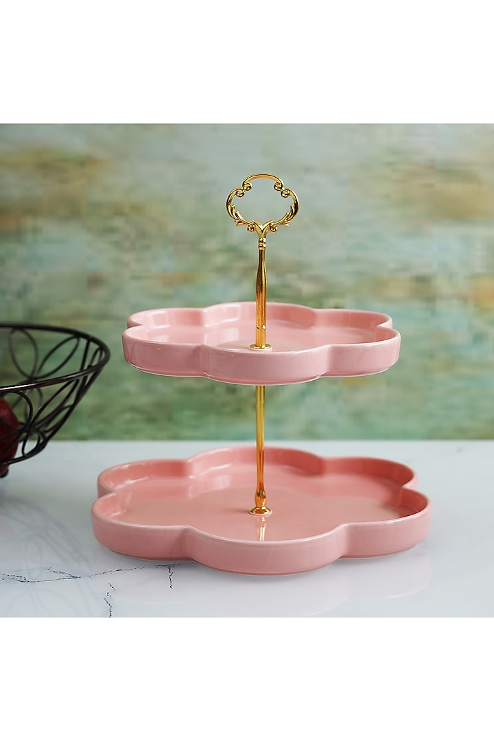 Pink Ceramic Cloud Shaped Cake & Dessert Stand by A Vintage Affair