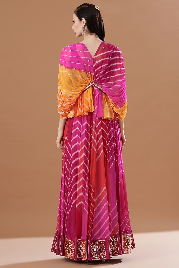 Multi- Colored Leheriya Printed Wedding Lehenga Set by Anvita Jain Label at Pernia's Pop Up Shop