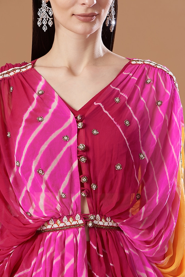 Multi- Colored Leheriya Printed Wedding Lehenga Set by Anvita Jain Label at Pernia's Pop Up Shop
