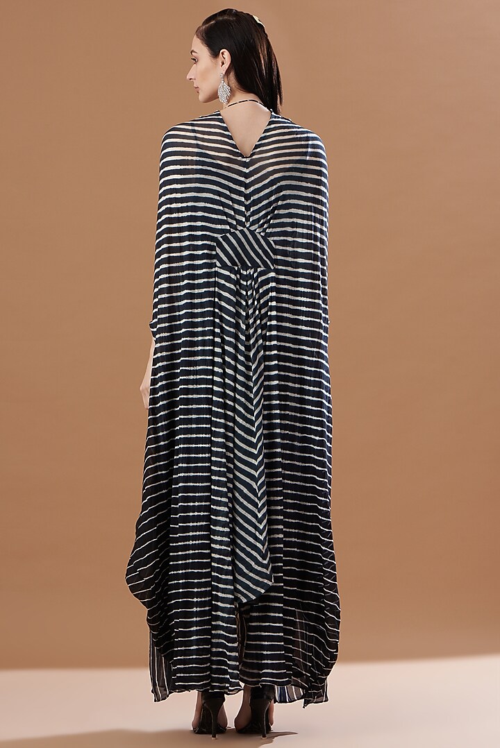 Black Leheriya Printed Kaftan by Anvita Jain Label at Pernia's Pop Up Shop