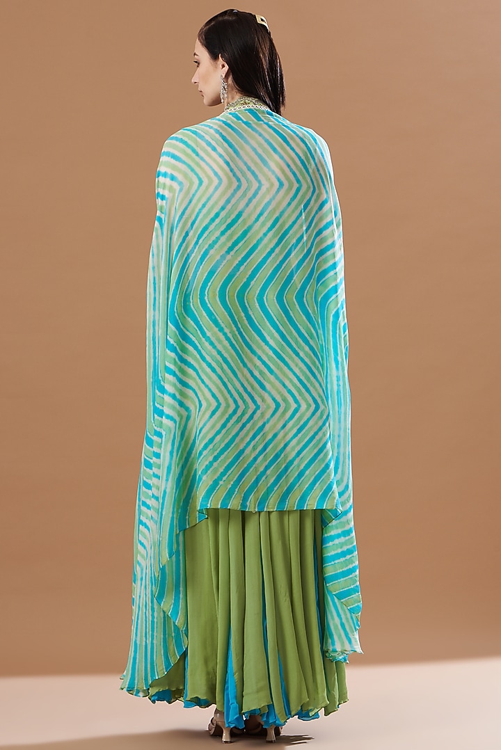 Green Georgette Skirt Set by Anvita Jain Label at Pernia's Pop Up Shop