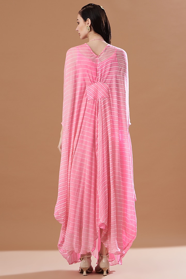 Blush Pink Leheriya Printed Kaftan Set by Anvita Jain Label at Pernia's Pop Up Shop