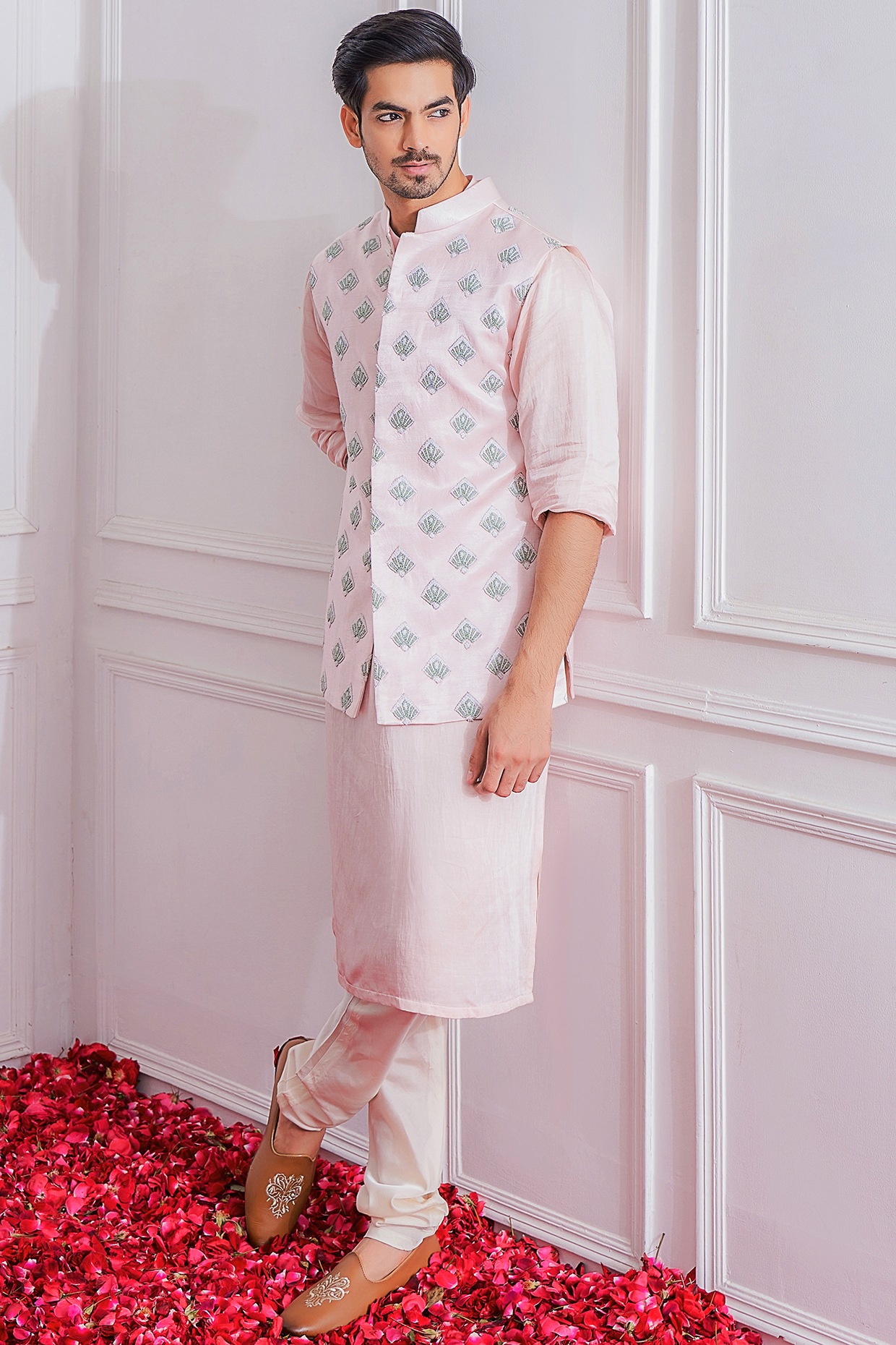 Elegant Jodhpuri Dusty Pink Nehru Modi Jacket With Kurta Pajama Set - Etsy