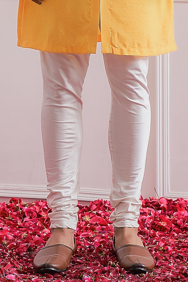 Mustard Cotton Silk Kurta Set by Ankit V Kapoor at Pernia's Pop Up Shop