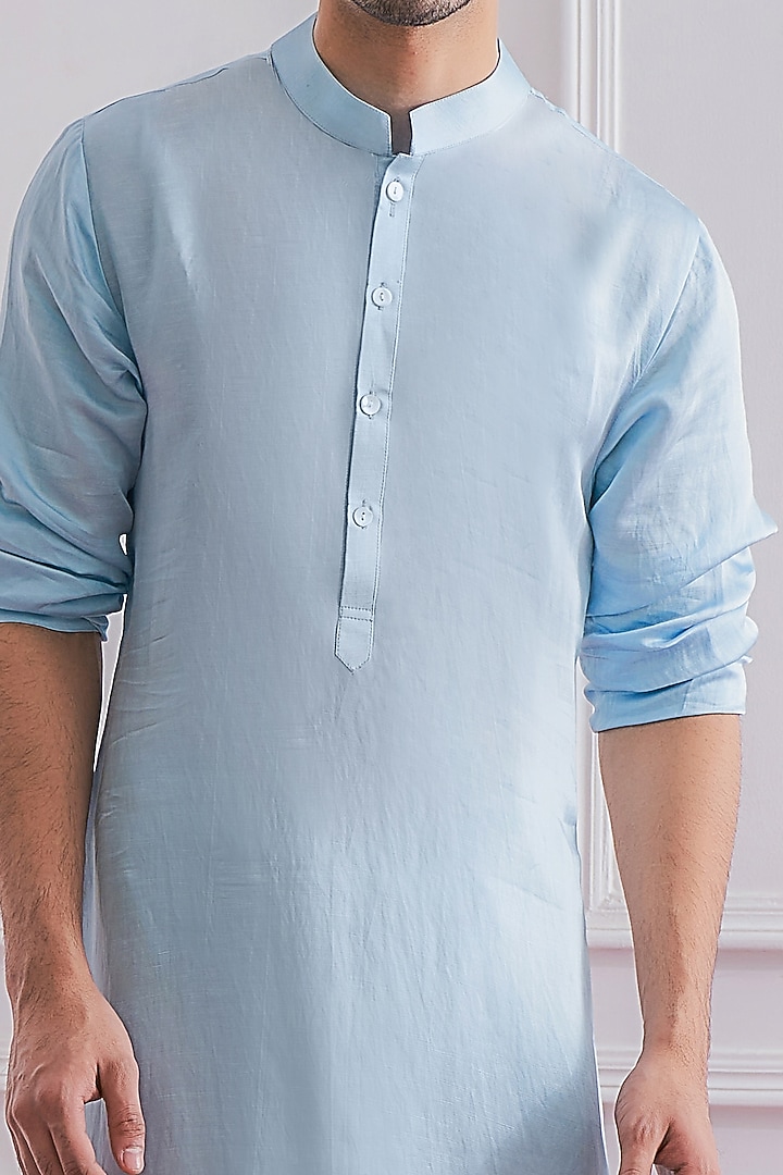 Powder Blue Kurta Set by Ankit V Kapoor at Pernia's Pop Up Shop