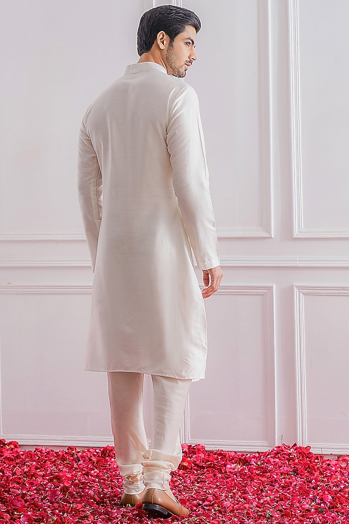 Mint Pure Georgette Thread Embroidered Lucknowi Nehru Jacket Set by Ankit V Kapoor at Pernia's Pop Up Shop