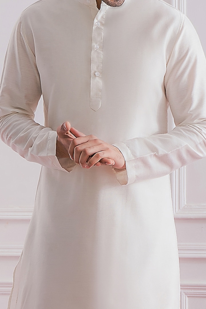 Powder Pink Pure Georgette Machine Embroidered Lucknowi Nehru Jacket Set by Ankit V Kapoor at Pernia's Pop Up Shop