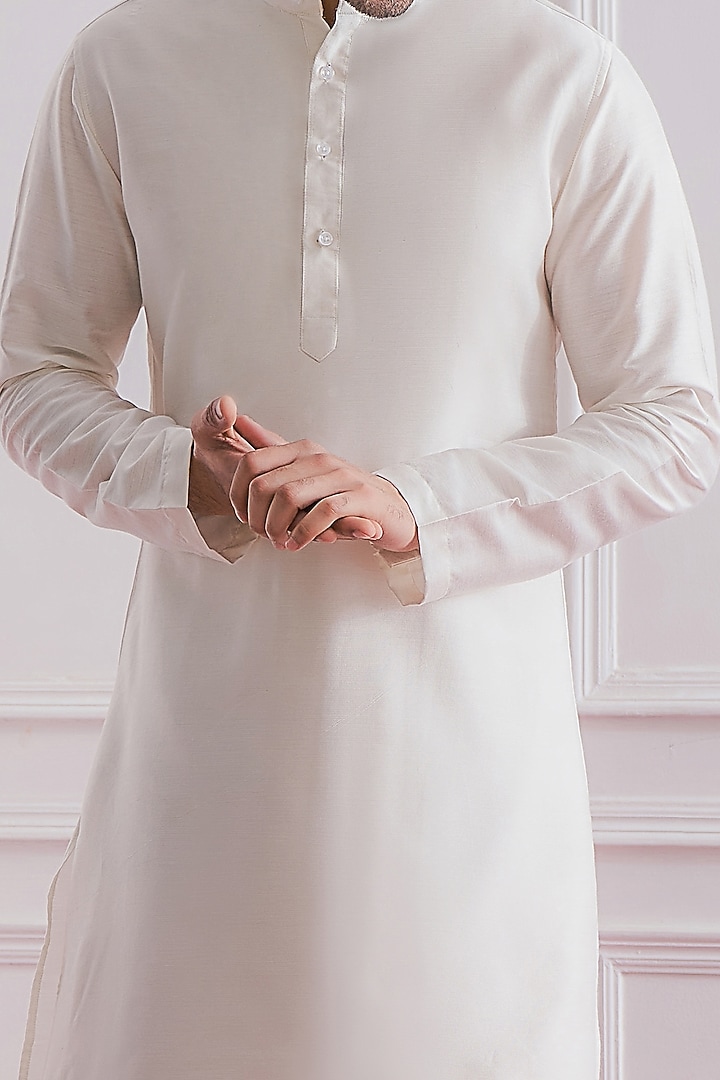 Yellow Pure Georgette Sequins Embroidered Lucknowi Nehru Jacket Set by Ankit V Kapoor at Pernia's Pop Up Shop