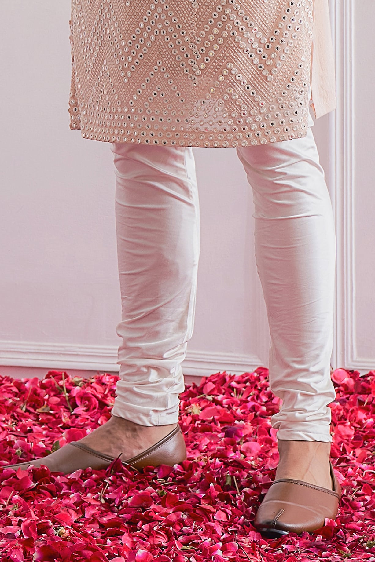 Dusty Rose Embroidered Straight Kurta Set main image 0