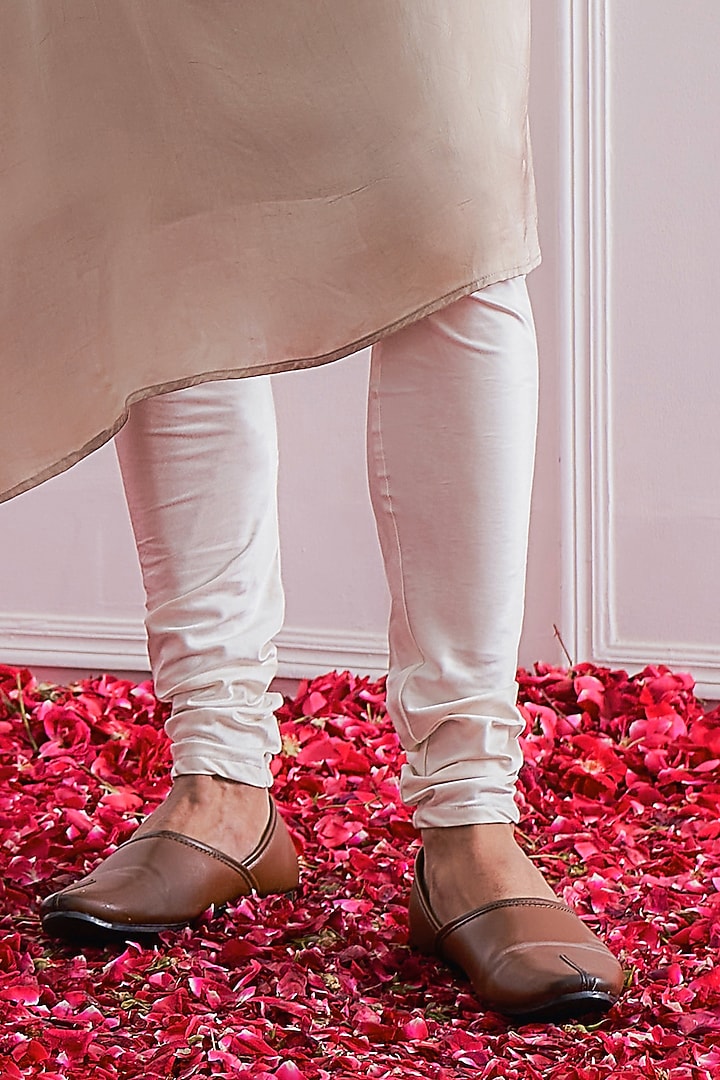 Rhino Grey Satin Crepe Asymmetrical Draped Kurta Set by Ankit V Kapoor at Pernia's Pop Up Shop