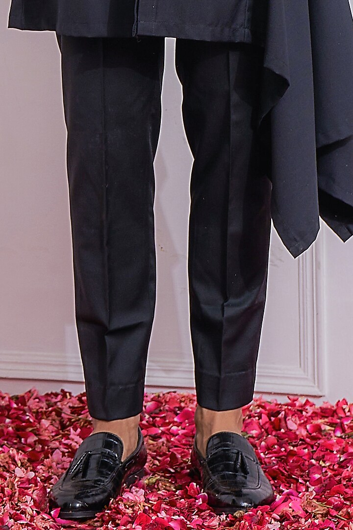 Navy Blue Hand Embroidered Wedding Bandhgala Jacket Set by Ankit V Kapoor at Pernia's Pop Up Shop