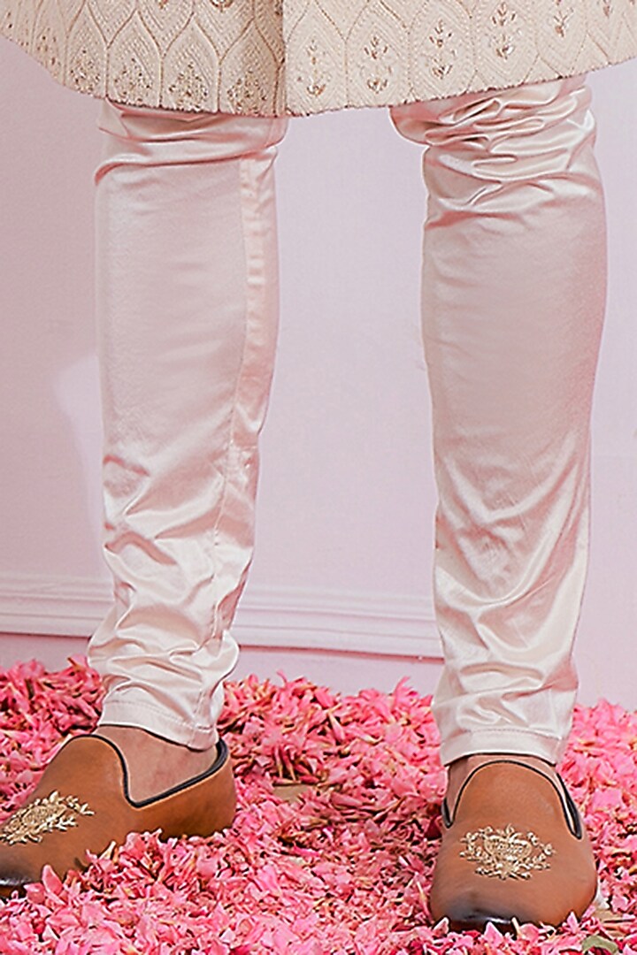 Sheer Pink Embroidered Groom Sherwani Set by Ankit V Kapoor at Pernia's Pop Up Shop