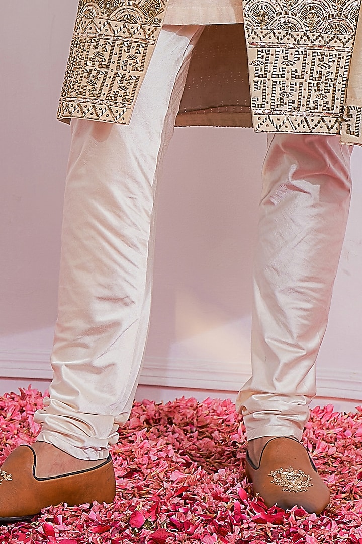Gold Hand Embroidered Groom Sherwani Set by Ankit V Kapoor at Pernia's Pop Up Shop