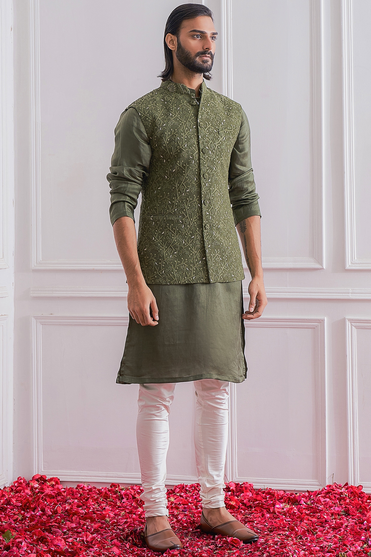 W shop green kurta