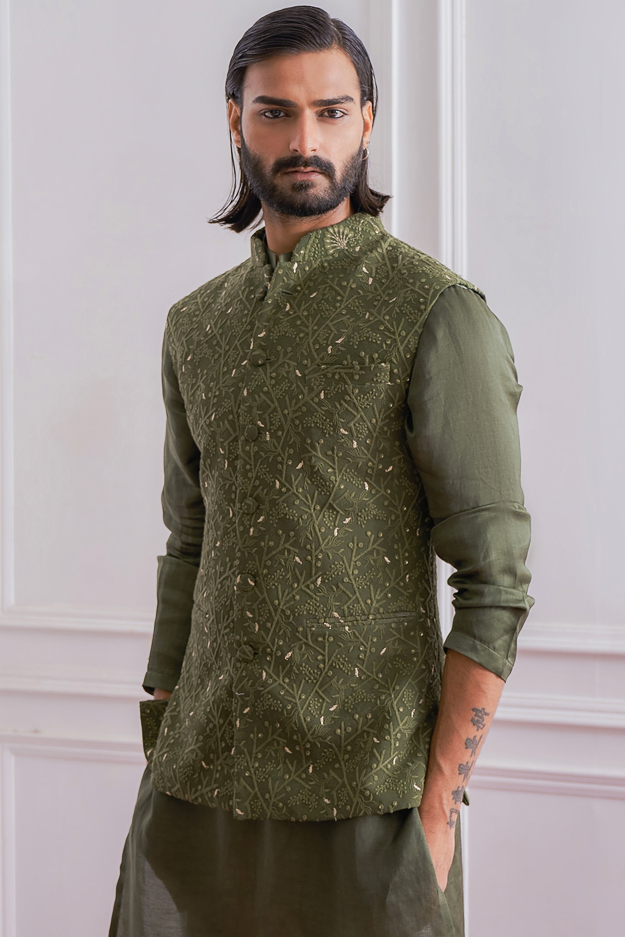 Mens Linen Nehru Jacket Chest Size: 40 at Best Price in Ahmedabad |  Sanskruti