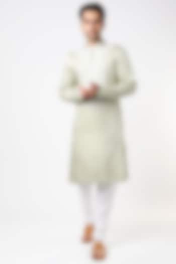 Mint Green Hand Embroidered Kurta Set by Ankit V Kapoor