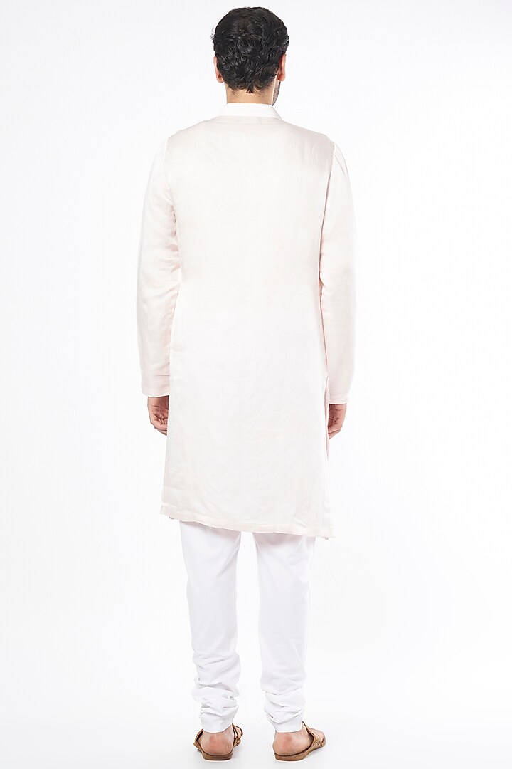 Soft Pink Embroidered Kurta Set by Ankit V Kapoor at Pernia's Pop Up Shop