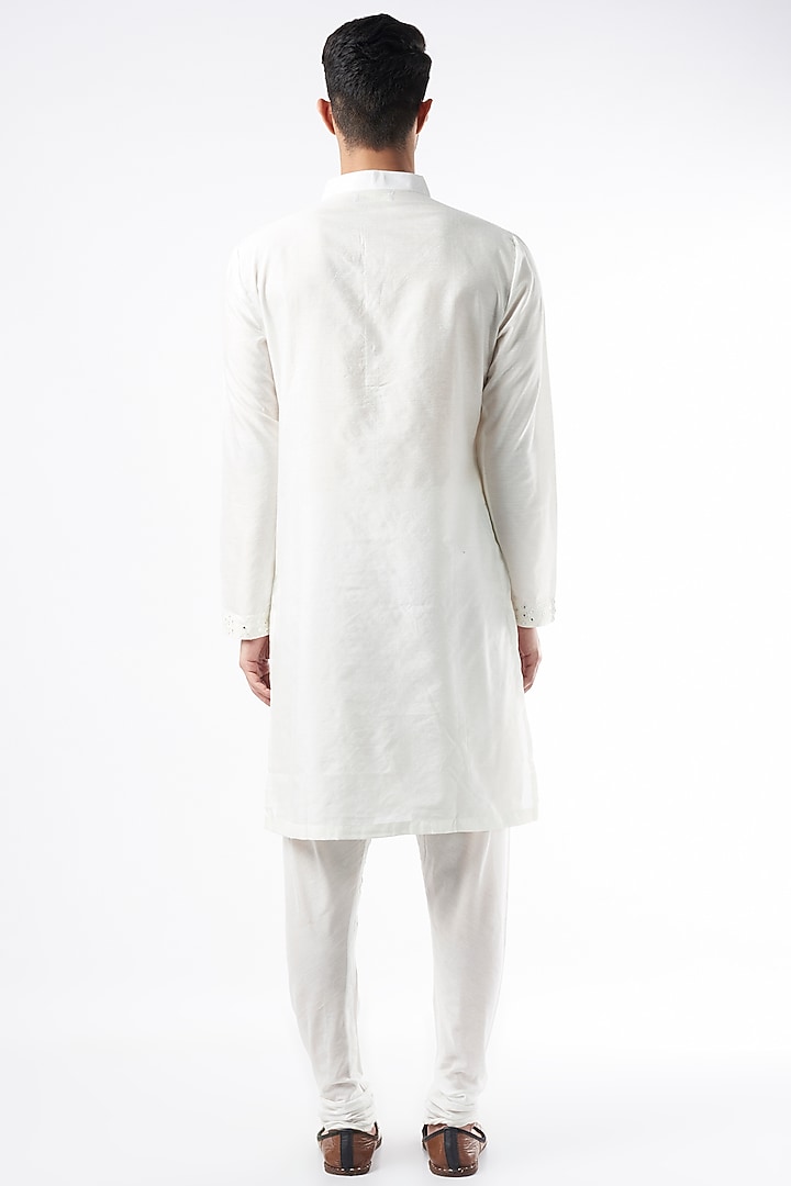 Ivory Hand Embroidered Kurta Set by Ankit V Kapoor at Pernia's Pop Up Shop