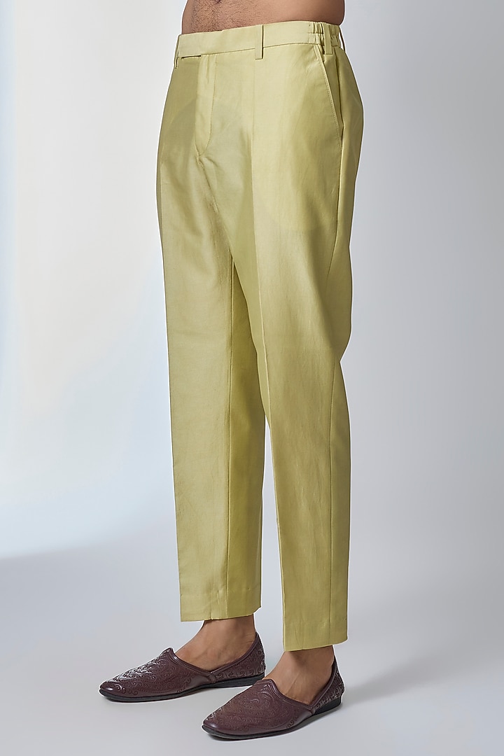 Mint Green Chanderi Silk Bundi Jacket Set by Ankit V Kapoor at Pernia's Pop Up Shop